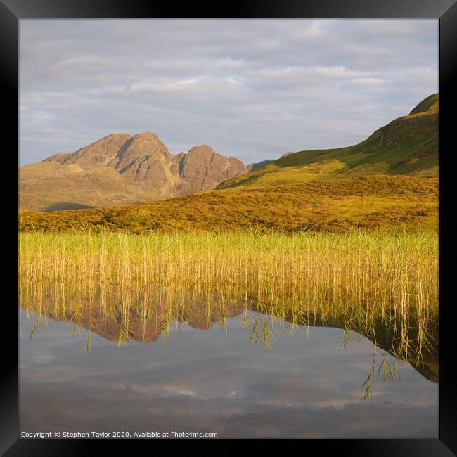 Blaven reflected Framed Print by Stephen Taylor