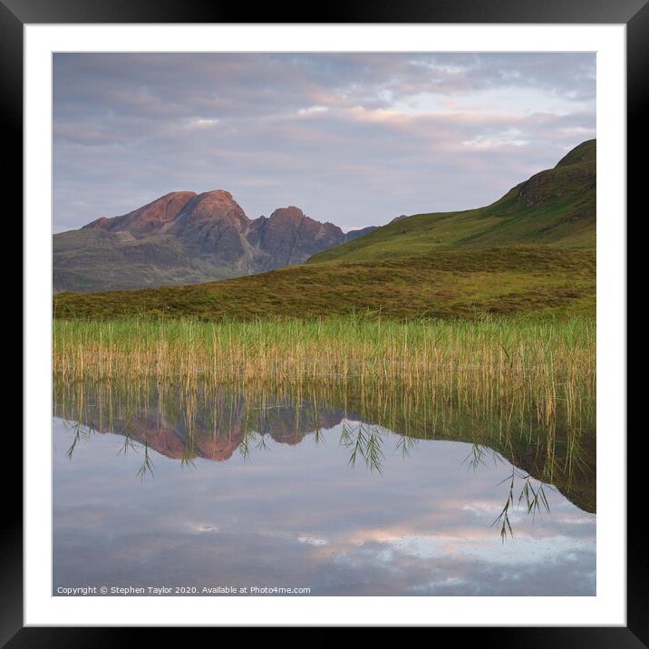 Blaven sunriise Framed Mounted Print by Stephen Taylor