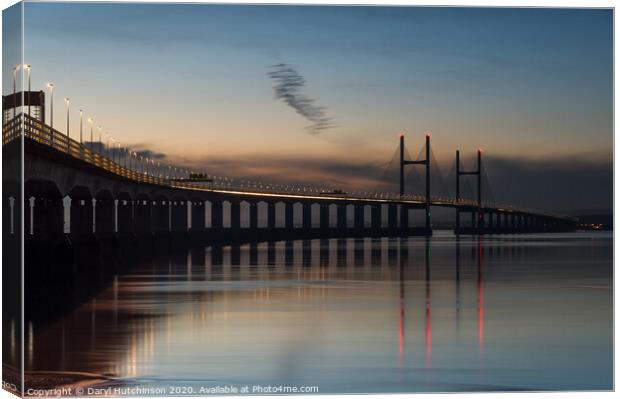 Gateway to Wales, the Second Severn Crossing - Pri Canvas Print by Daryl Peter Hutchinson