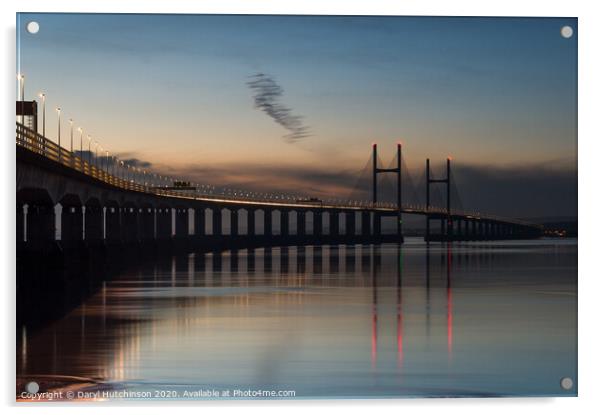 Gateway to Wales, the Second Severn Crossing - Pri Acrylic by Daryl Peter Hutchinson