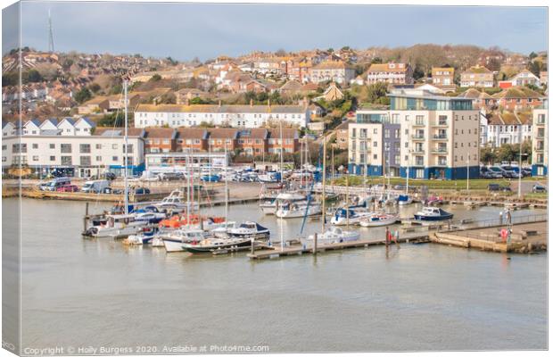Newhaven Port Canvas Print by Holly Burgess