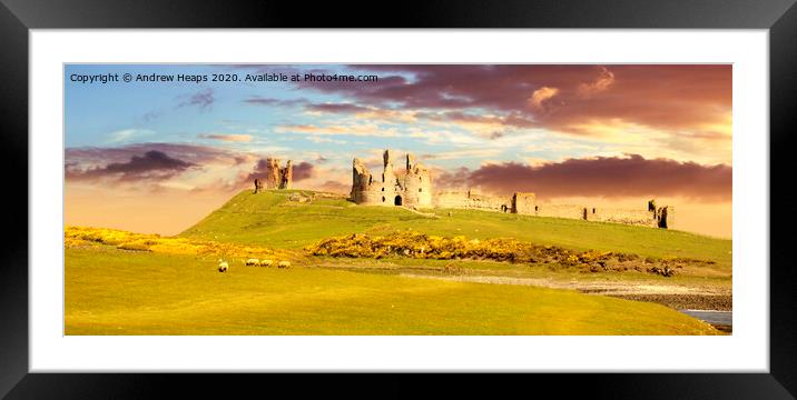 Dunstanburgh Castle  Framed Mounted Print by Andrew Heaps