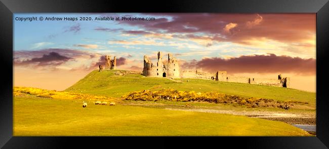 Dunstanburgh Castle  Framed Print by Andrew Heaps