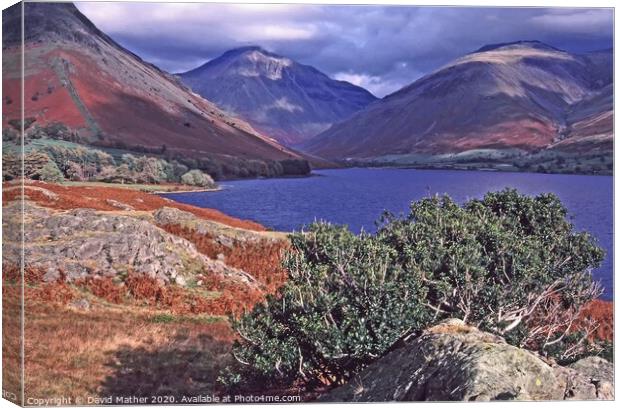 Wastwater and its mountains Canvas Print by David Mather