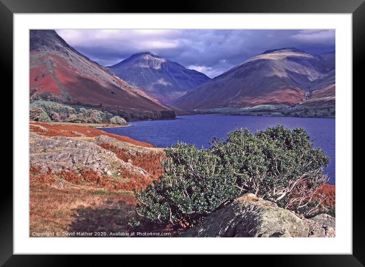 Wastwater and its mountains Framed Mounted Print by David Mather