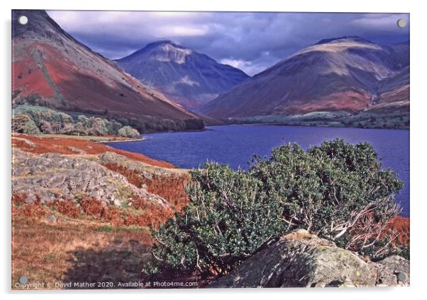 Wastwater and its mountains Acrylic by David Mather