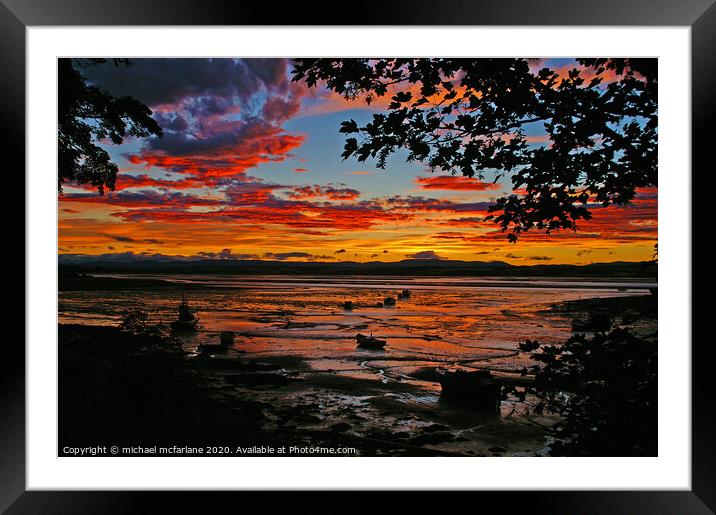 Sunset 1 Framed Mounted Print by michael mcfarlane