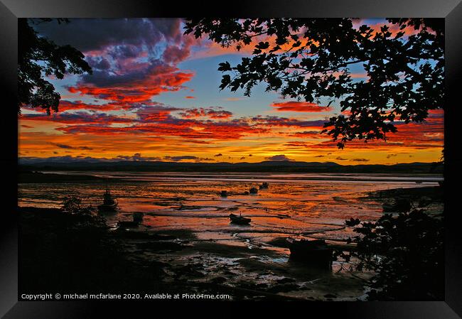 Sunset 1 Framed Print by michael mcfarlane