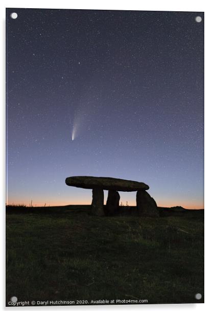 A sign? Comet Neowise over Lanyon Quoit Acrylic by Daryl Peter Hutchinson