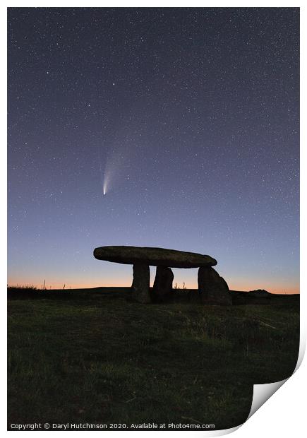 A sign? Comet Neowise over Lanyon Quoit Print by Daryl Peter Hutchinson