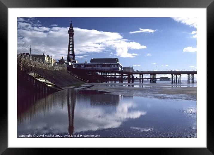 Tide's out at Blackpool Framed Mounted Print by David Mather