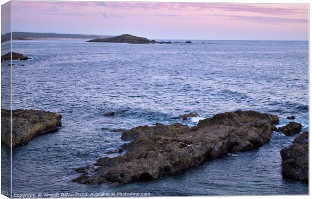 Coast and Ilha do Pessegueiro at Dusk Canvas Print by Angelo DeVal