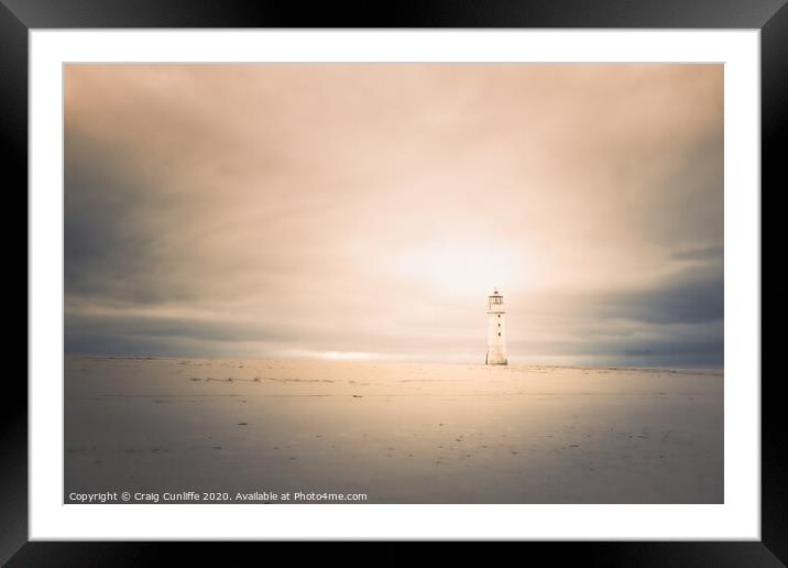 Perch Rock lighthouse, The Wirral.  Framed Mounted Print by Craig Cunliffe