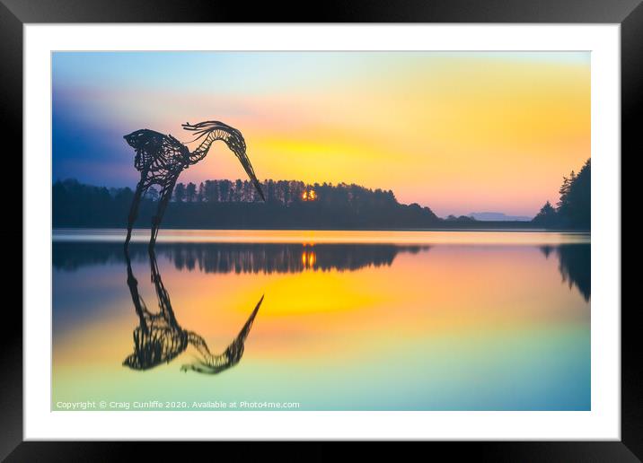 'The Wader' Entwistle Reservoir, Bolton Framed Mounted Print by Craig Cunliffe