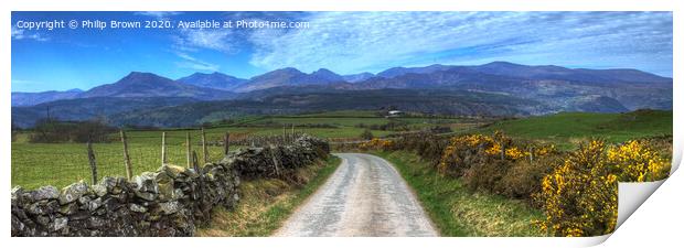 Road to Paradise - Panorama - Colour Version Print by Philip Brown