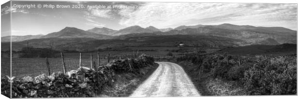 Road to Paradise - Panorama - B&W Version Canvas Print by Philip Brown