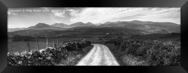 Road to Paradise - Panorama - B&W Version Framed Print by Philip Brown