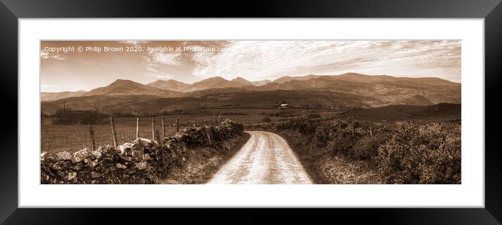 Road to Paradise - Panorama - Sepia Version Framed Mounted Print by Philip Brown