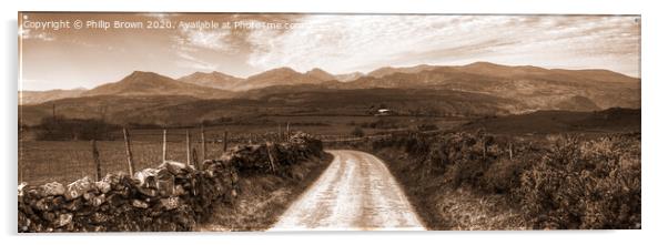 Road to Paradise - Panorama - Sepia Version Acrylic by Philip Brown