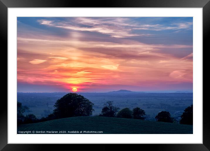 Sunset Over Somerset Framed Mounted Print by Gordon Maclaren