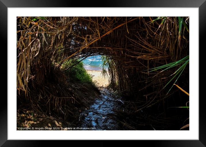 Engardaceira Beach Tunnel Framed Mounted Print by Angelo DeVal