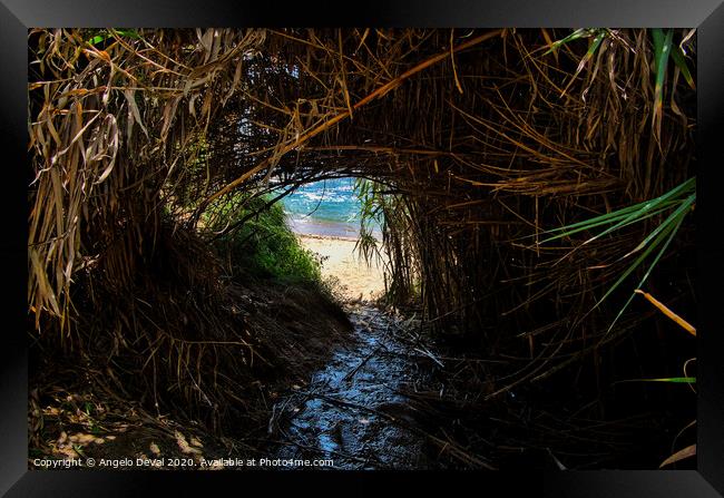 Engardaceira Beach Tunnel Framed Print by Angelo DeVal