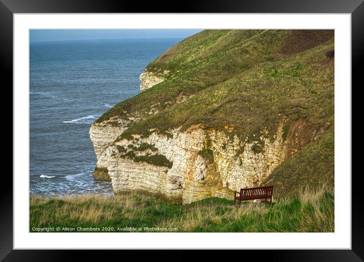 Bempton Cliffs View, North Yorkshire Coast Framed Mounted Print by Alison Chambers
