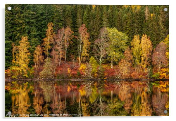 Loch Tummel autumn Reflections Acrylic by Craig Doogan