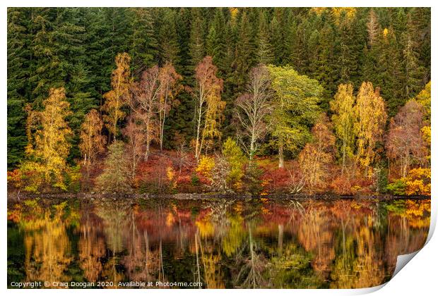 Loch Tummel autumn Reflections Print by Craig Doogan