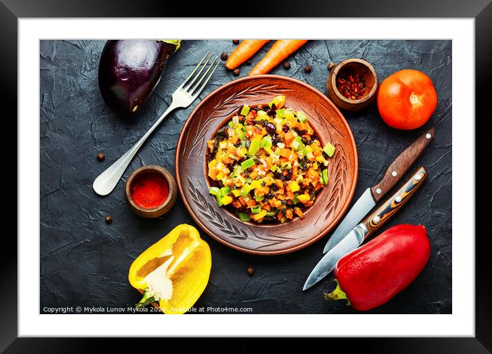 Homemade vegetable saute Framed Mounted Print by Mykola Lunov Mykola