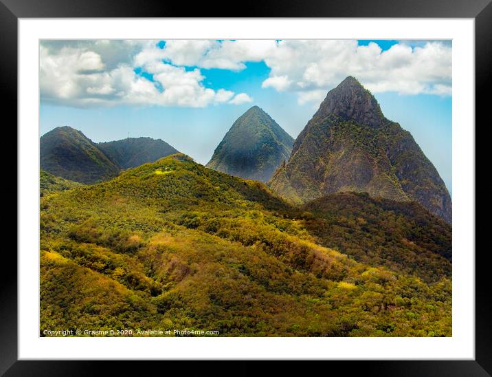 Pitons Framed Mounted Print by Graeme B