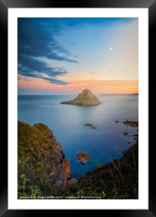 Thatchers Rock, Devon Framed Mounted Print by Craig Cunliffe