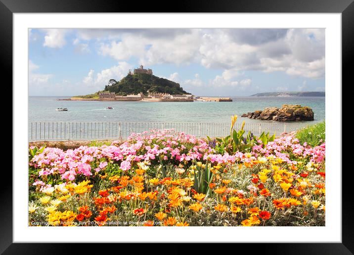 Floral Display St Michael's Mount Framed Mounted Print by Andrew Ray