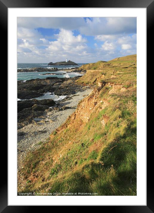Godrevy cliffs Framed Mounted Print by Andrew Ray