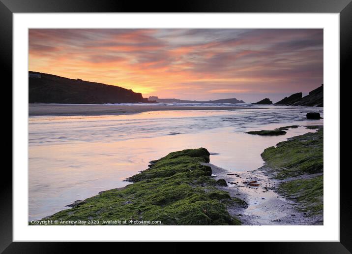 Porth Sunset Framed Mounted Print by Andrew Ray