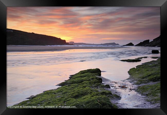 Porth Sunset Framed Print by Andrew Ray