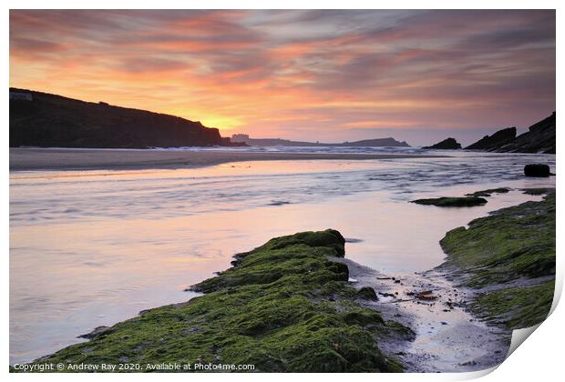 Porth Sunset Print by Andrew Ray