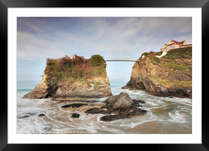 High tide (Newquay Island) Framed Mounted Print by Andrew Ray