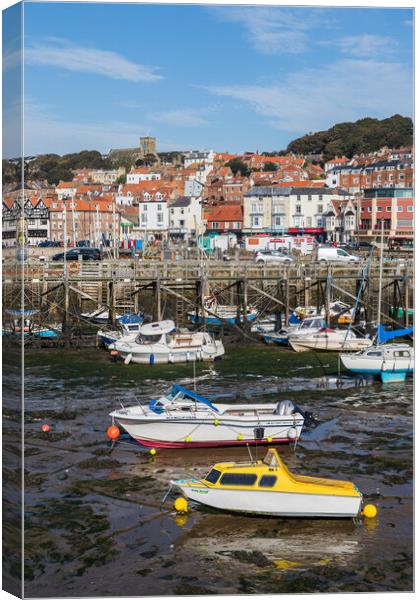 Colourful boats in Scarborough harbour Canvas Print by Jason Wells