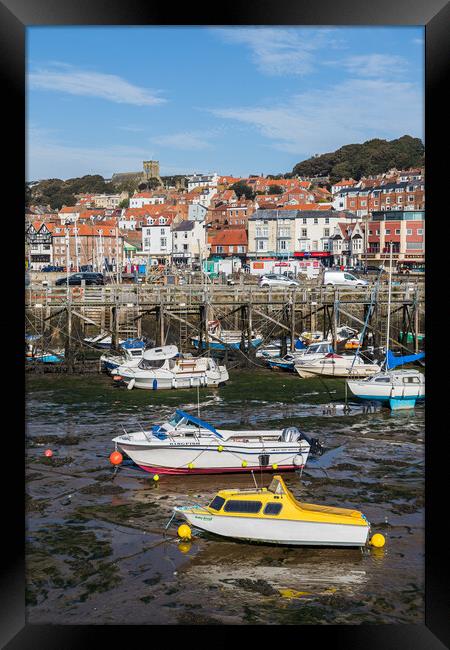 Colourful boats in Scarborough harbour Framed Print by Jason Wells