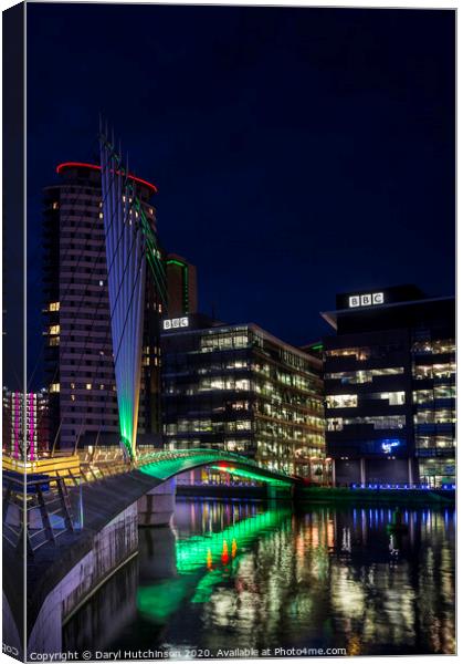 A Media City Salford Quays Canvas Print by Daryl Peter Hutchinson