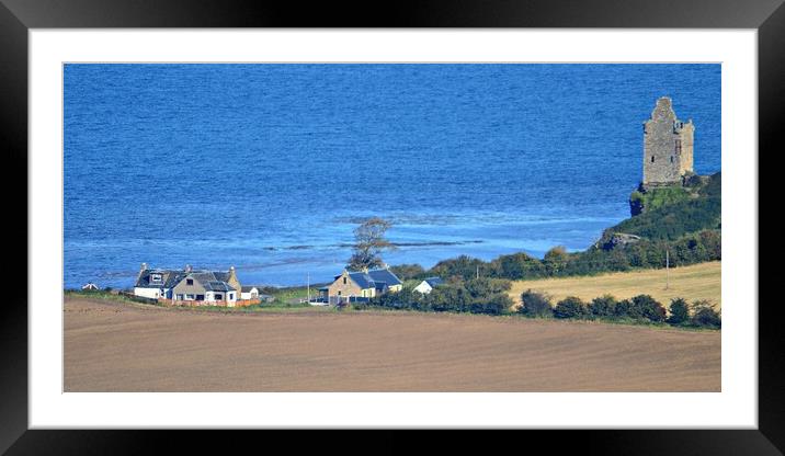 View down to Greenan Castle, Ayr Framed Mounted Print by Allan Durward Photography