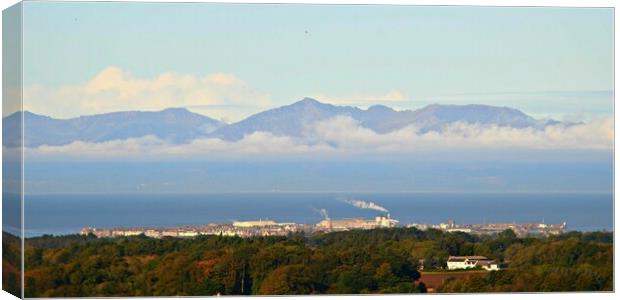 View of Troon and the Isle of Arran Canvas Print by Allan Durward Photography