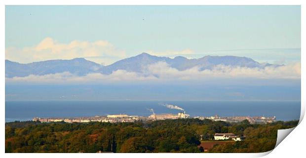 View of Troon and the Isle of Arran Print by Allan Durward Photography