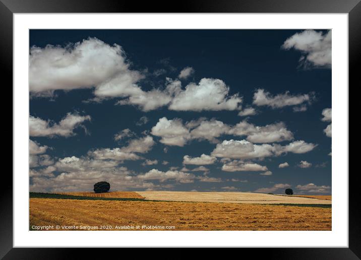 Cereal fields and cloudscape Framed Mounted Print by Vicente Sargues