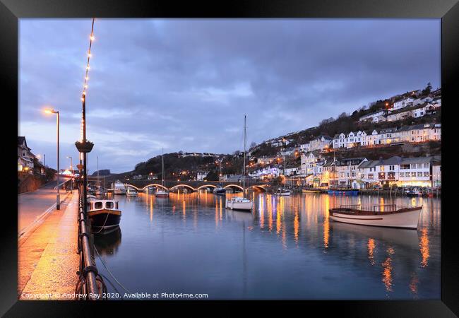 Looe River twilight Framed Print by Andrew Ray
