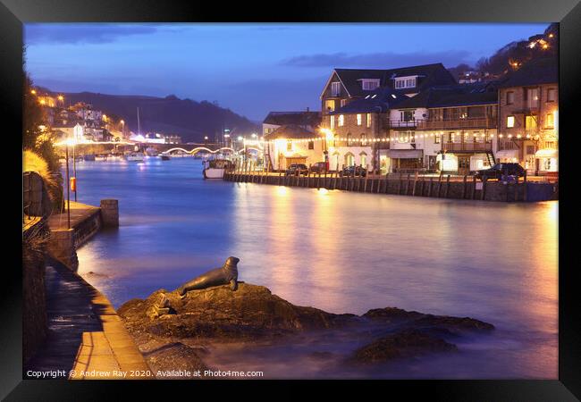 Looe at twilight Framed Print by Andrew Ray