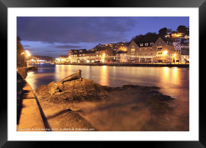 Nelson Monument at twilight (Looe) Framed Mounted Print by Andrew Ray
