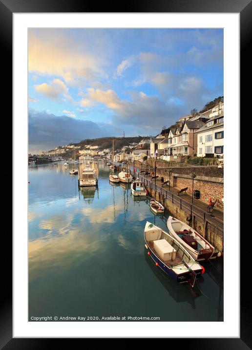 Sunrise reflected (Looe) Framed Mounted Print by Andrew Ray