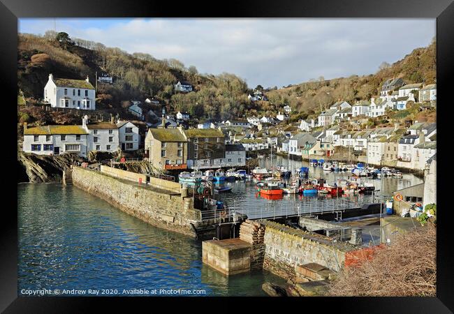 View from Coast Path (Polperro) Framed Print by Andrew Ray